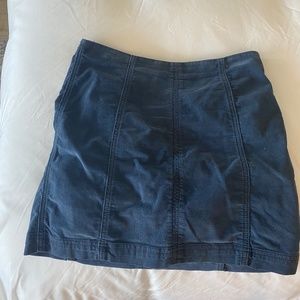Free People Corduroy Mini Skirt, Color: Navy Blue, Size: 10